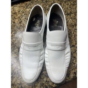 Men's VTG 70s White Penny Loafers Sz 9 Disco Shoes Cousin Eddie